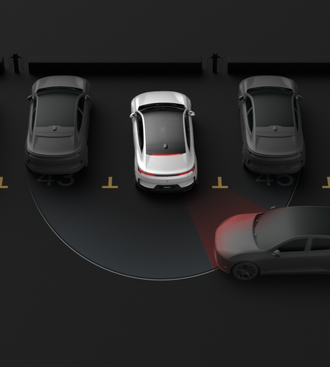 Polestar 4 coupé stops using cross traffic alert with brake support