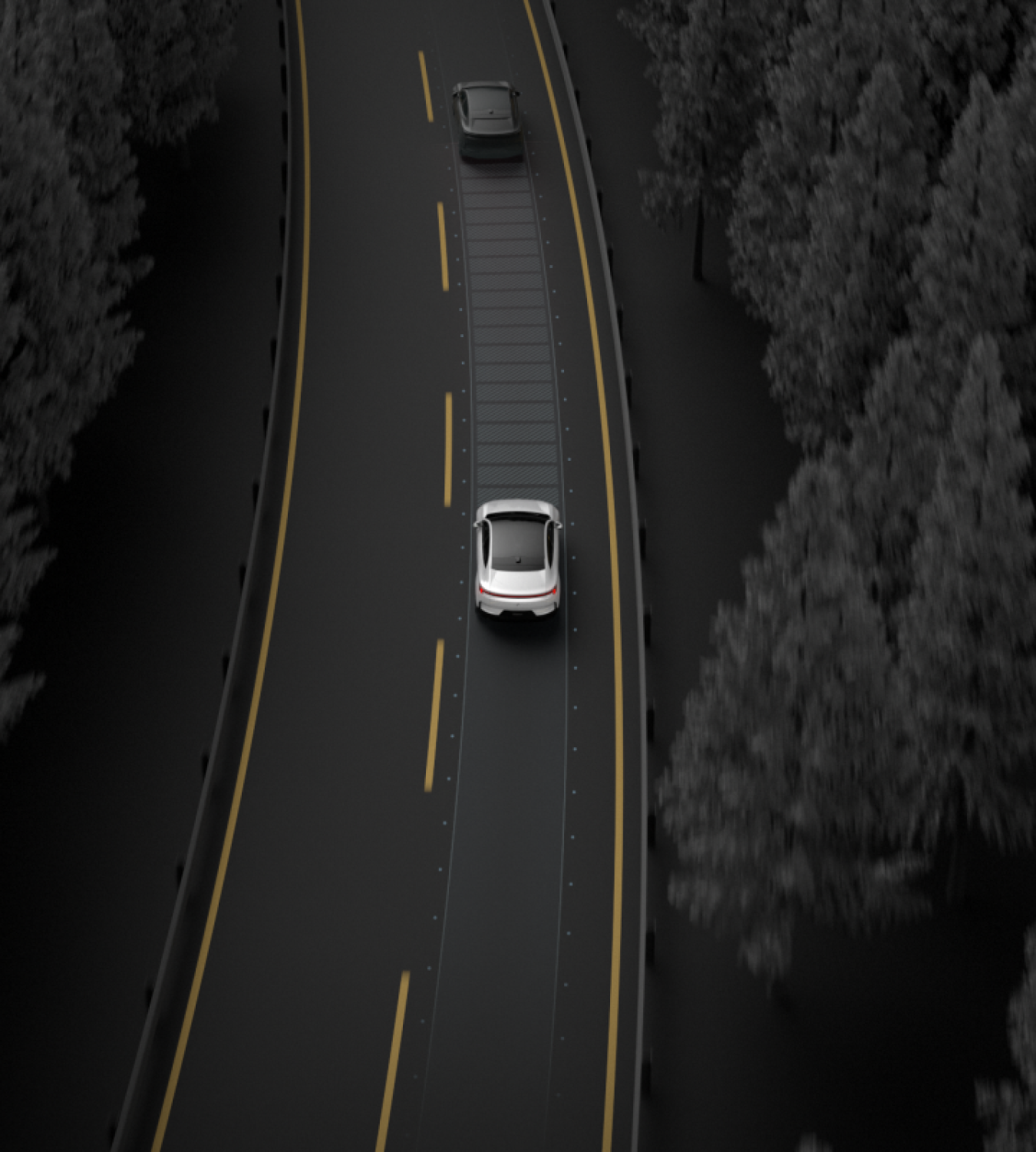 Polestar 4 coupé maintaining distance in traffic with Pilot Assist