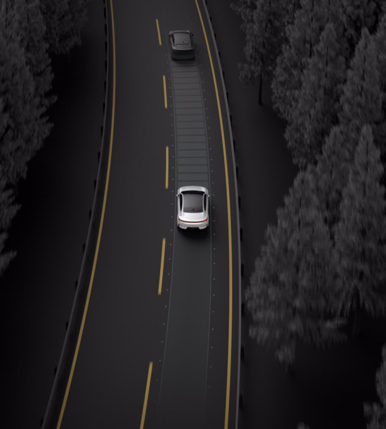 Polestar 4 coupé maintaining distance in traffic with Pilot Assist