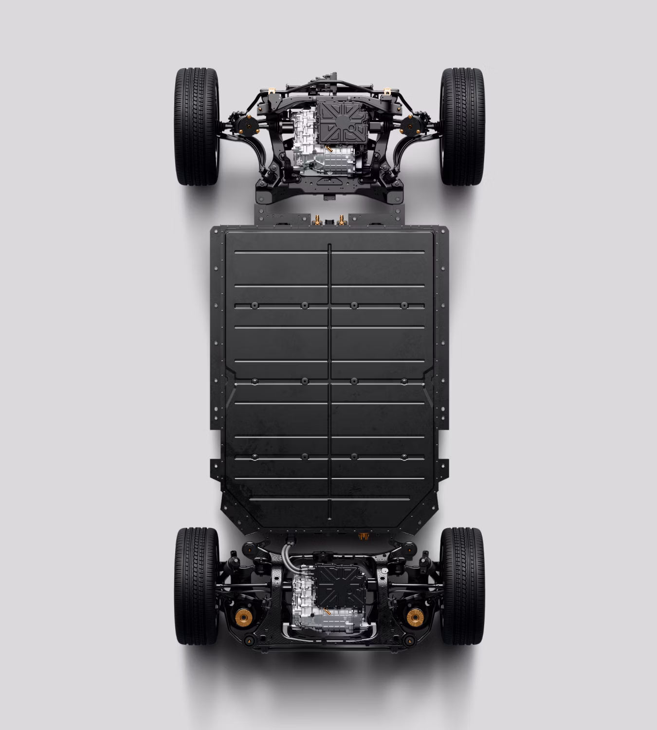 Polestar 4 coupé’s steel and aluminium battery frame.