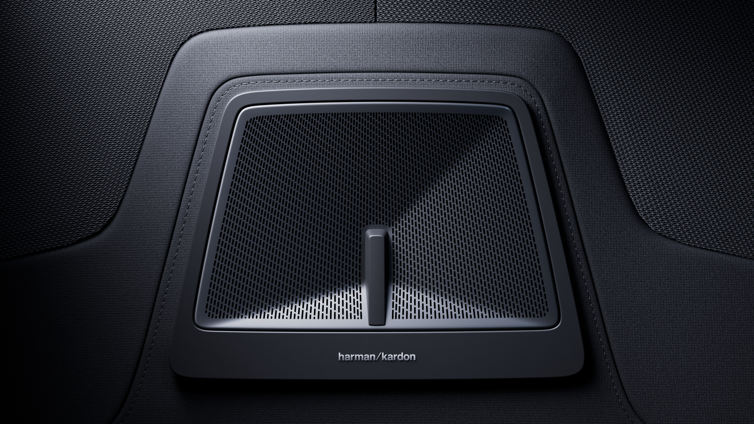Polestar 4 SUV’s speaker on the dashboard included with the option Harmon Kardon audio system.