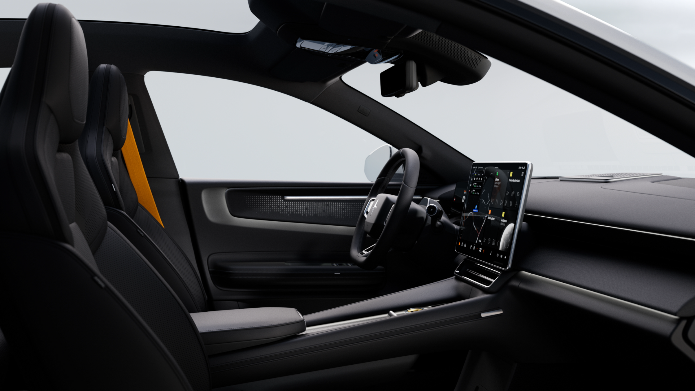 Polestar 4 SUV’s star knit illuminated deco and MicroTech in Charcoal