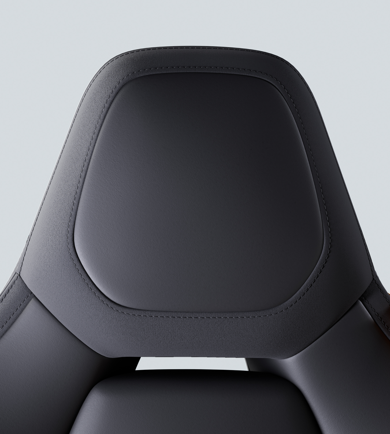 Polestar 4 SUV upper front seat with Bio-attributed MicroTech upholstery in Charcoal colour.
