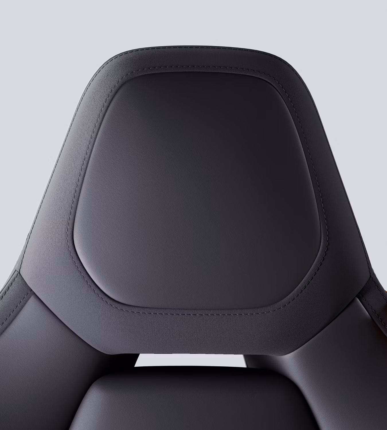 Polestar 4 SUV upper front seat with Bio-attributed MicroTech upholstery in Charcoal colour.