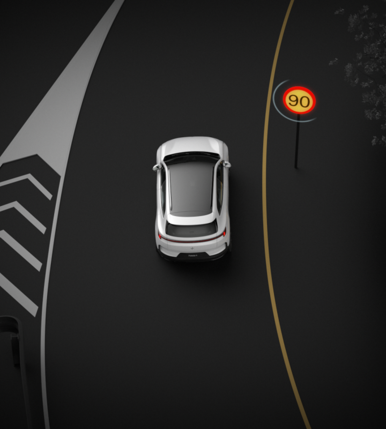 Intelligent Speed Assist displays the speed limit in Polestar 4 SUV
